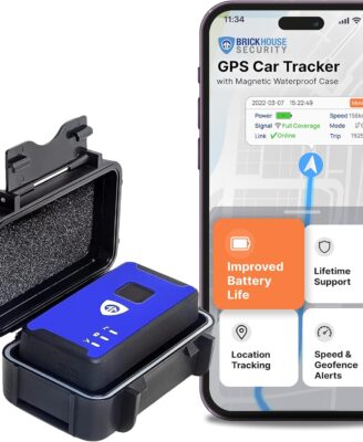 Brickhouse Car Trackers for Your Vehicle - Spark Nano 7 GPS Tracker with Magnetic Waterproof Case - Hidden Real-Time 4G LTE Vehicle Finder - GPS Tracking Device for Cars & More - Subscription Required